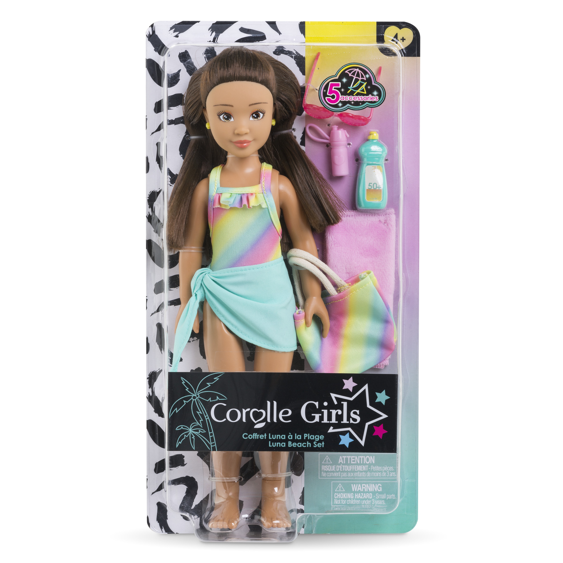 Corolle Girls Luna Set, Ankleidepuppe im süßen Beach Outfit